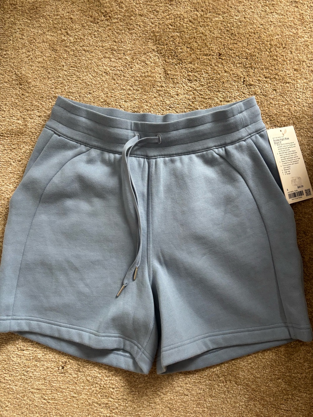 lululemon athletica Light Blue Drawstring Athletic Shorts